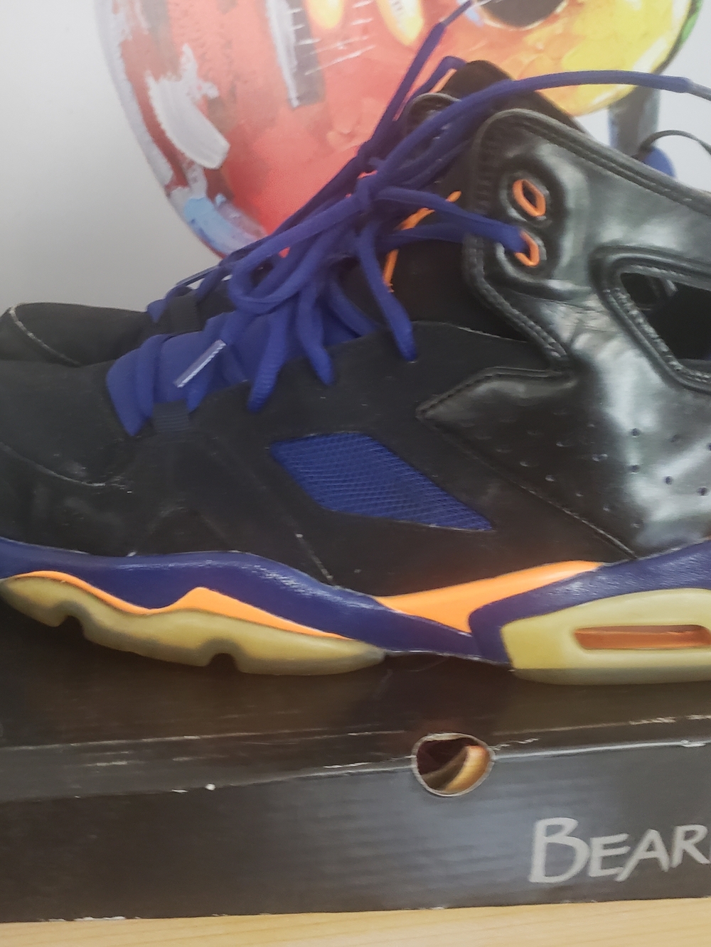 Jordan 6 Retro Black High-Top Sneakers with Phoenix Suns Accent Colours